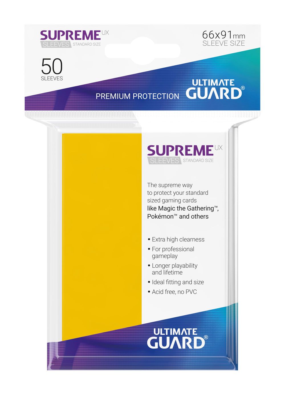 50 Sleeves - Supreme UX Standard Size YELLOW - Ultimate Guard INSOGAMES 50 Sleeves - Supreme UX Standard Size YELLOW - Ultimate Guard INSOGAMES